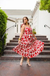 Arlene Tie-Shoulder Maxi Dress - Scarlet Flower sold by Buddy Love