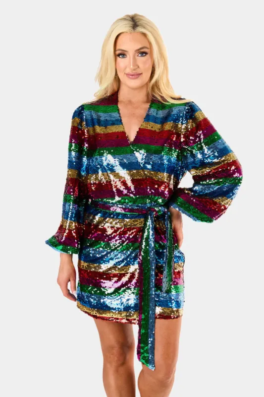 Adeline Sequin Wrap Dress - Prism sold by Buddy Love