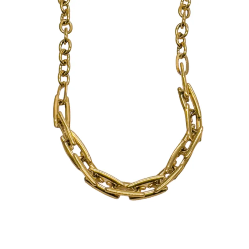 Alpha Chunky Chain Necklace in 18k Gold-Plated Steel sold by Buddy Love
