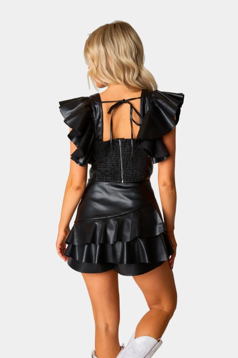 Erin Vegan Leather Outfit Set - Black sold by Buddy Love product image thumbnail 5