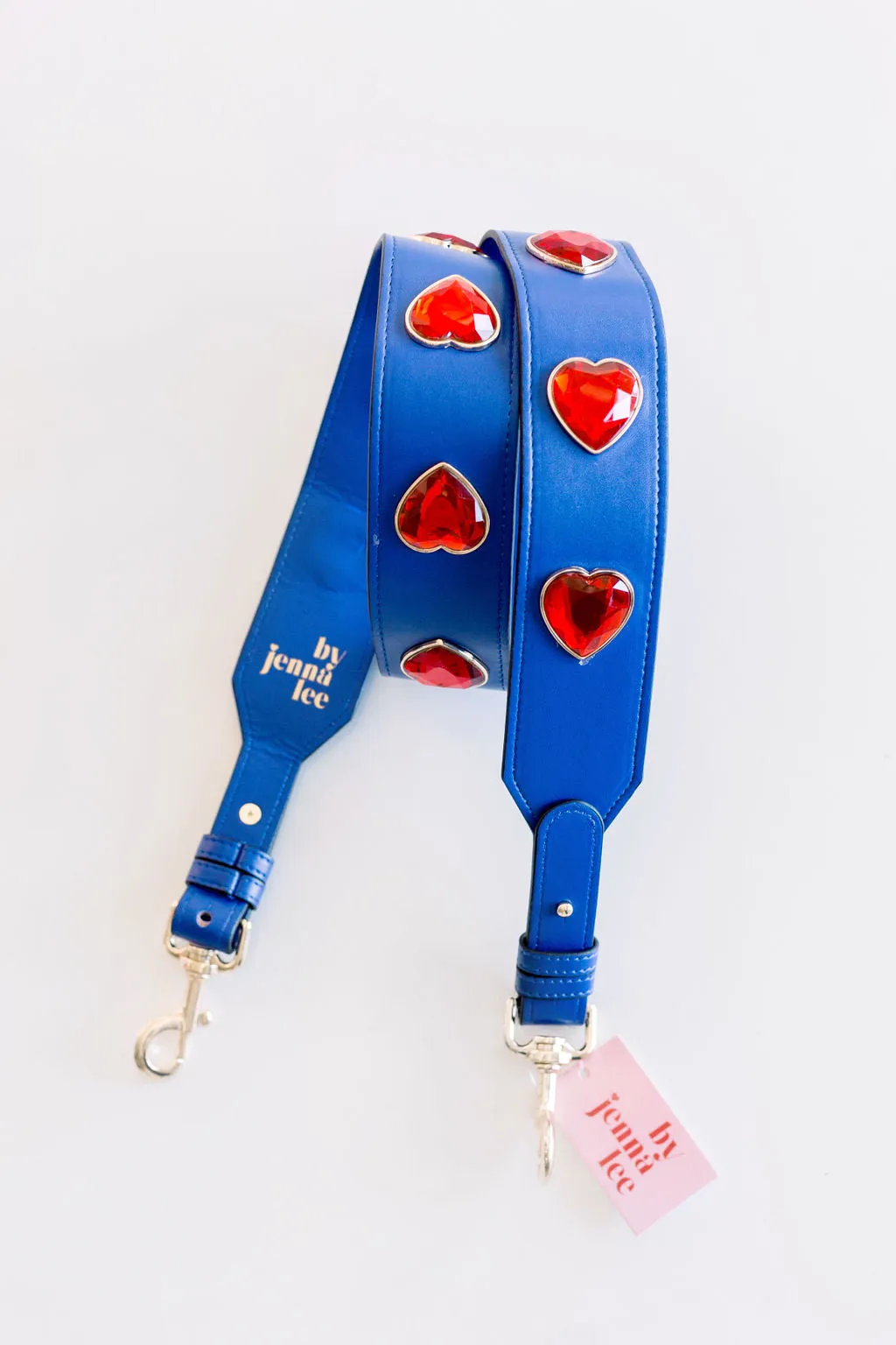 Crystal Heart Purse Straps - Blue/Red sold by Buddy Love product image thumbnail 2