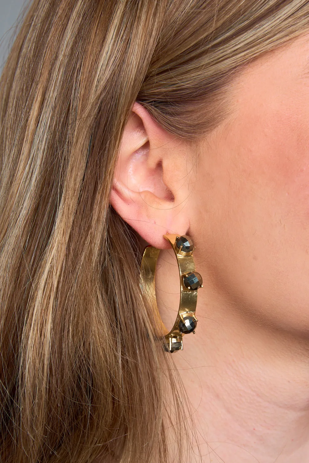 Maria Statement Earrings - Pyrite sold by Buddy Love product image thumbnail 4