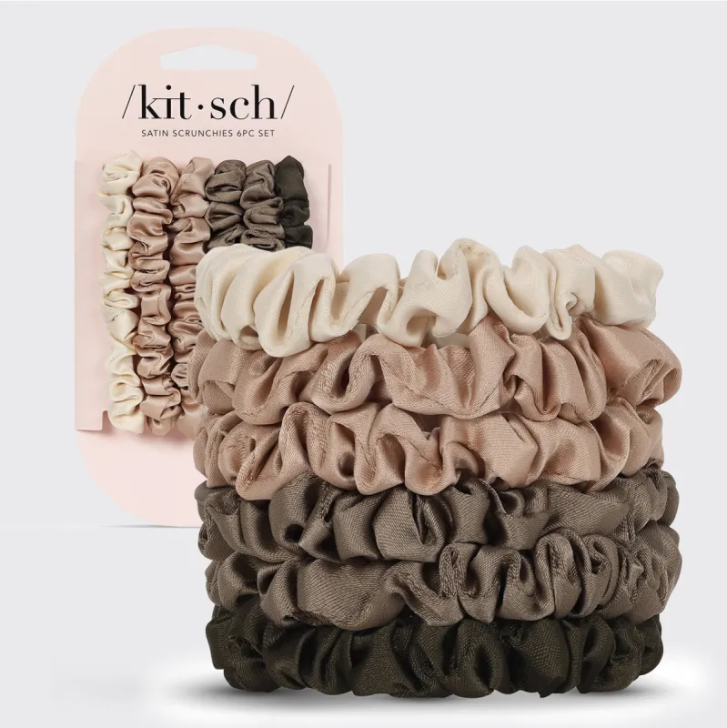 Ultra Petite Satin Scrunchies 6pc - Eucalyptus sold by Buddy Love