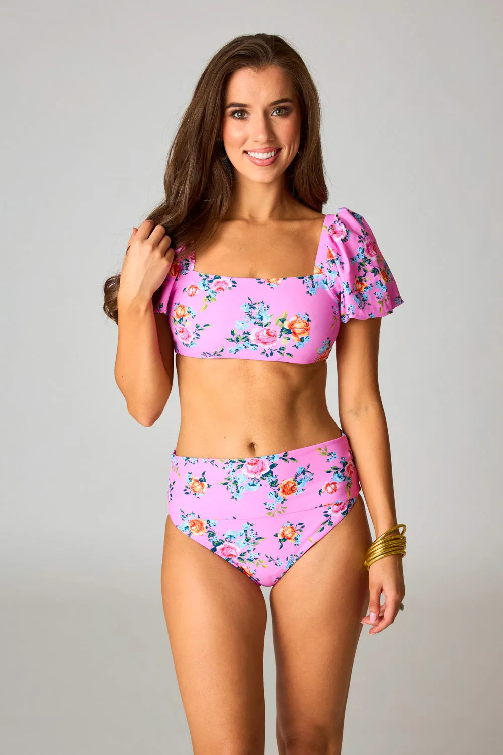 Jojo Puff Sleeve High Waisted Bikini - Corsage sold by Buddy Love product image thumbnail 2