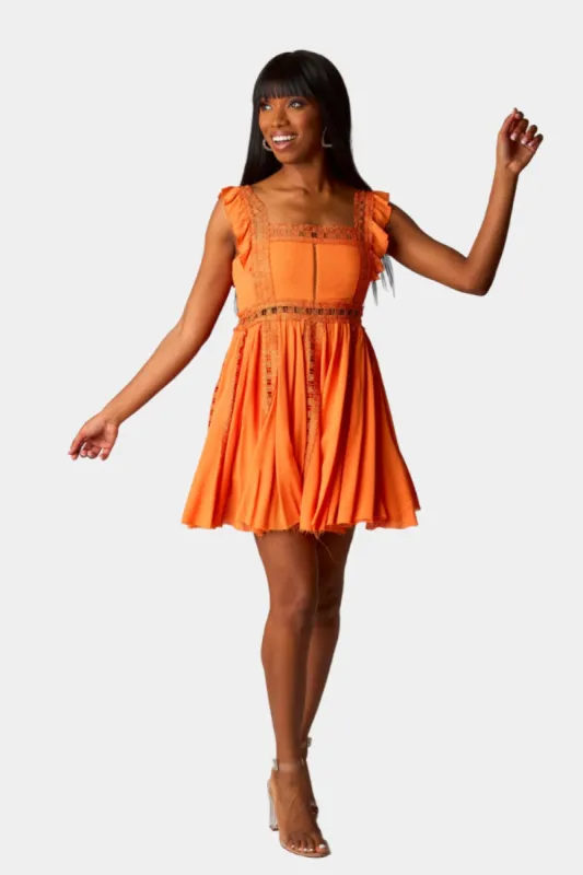 Adams Laced Mini Dress - Orange sold by Buddy Love