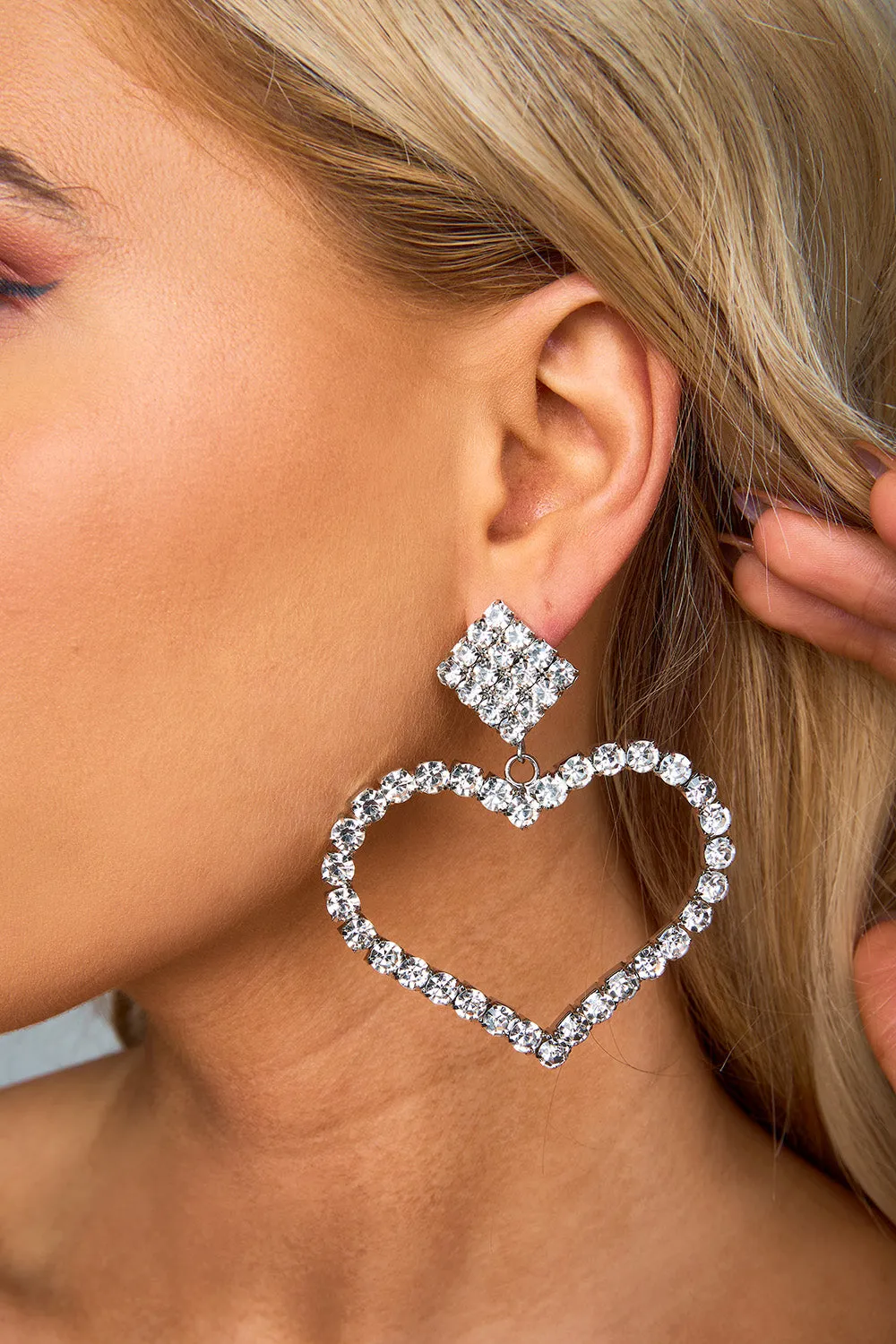 Glam Heart Earrings - Silver sold by Buddy Love product image thumbnail 4