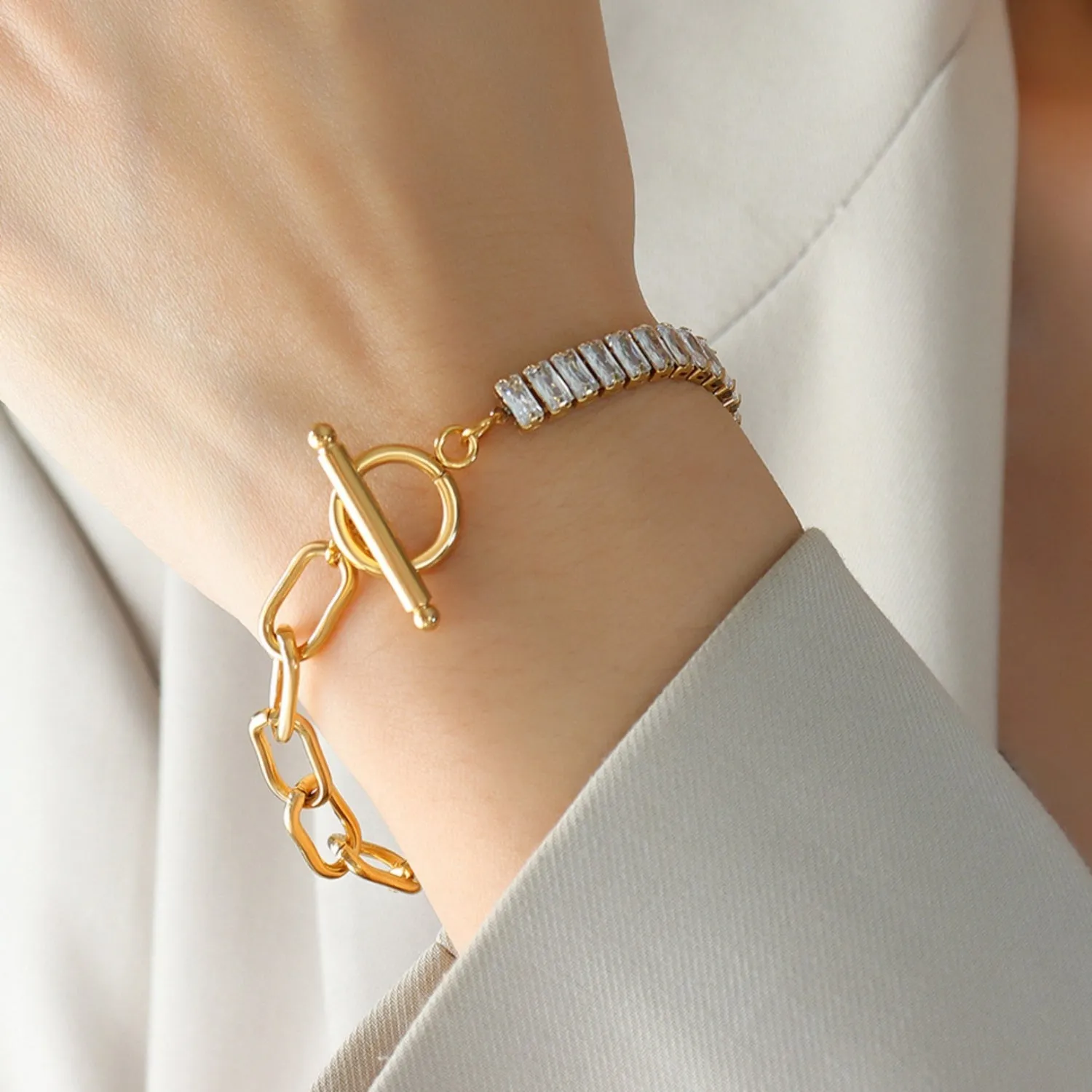Gold Plated Link Bracelet sold by Buddy Love product image thumbnail 3