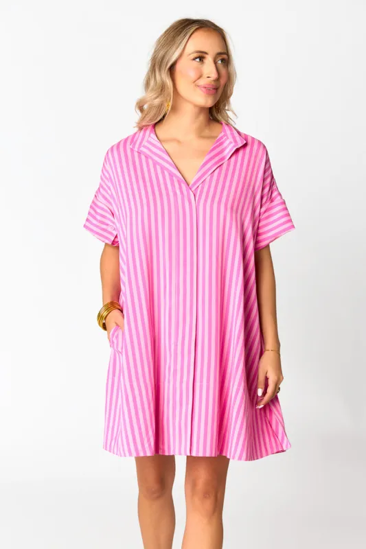 Stevie Shirt Dress - Bubble Gum sold by Buddy Love