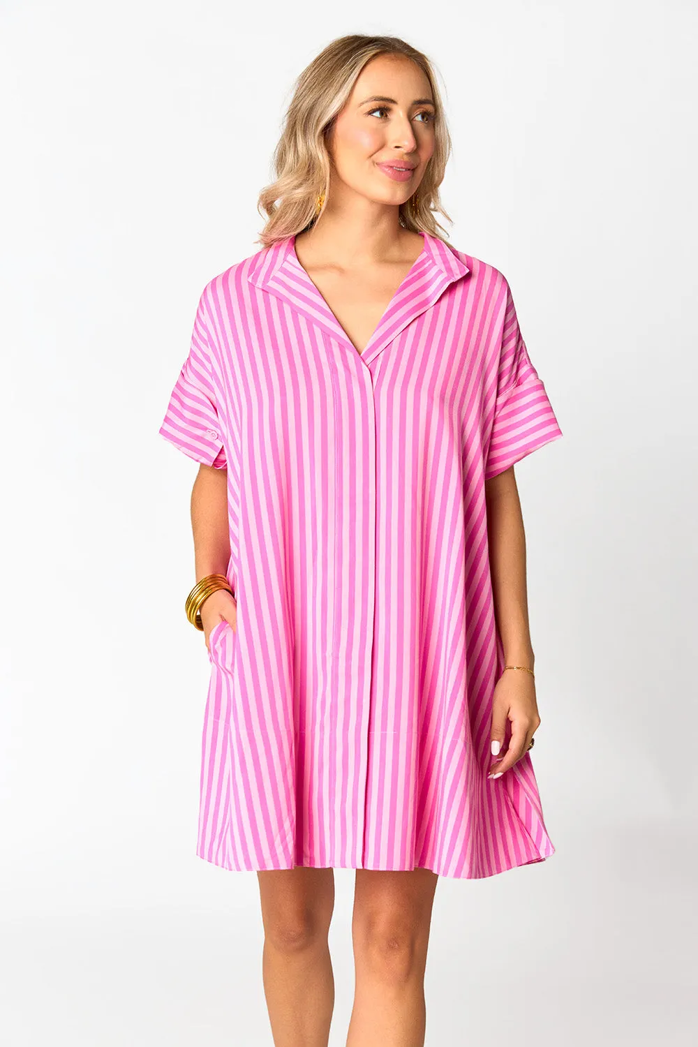 Stevie Shirt Dress - Bubble Gum sold by Buddy Love