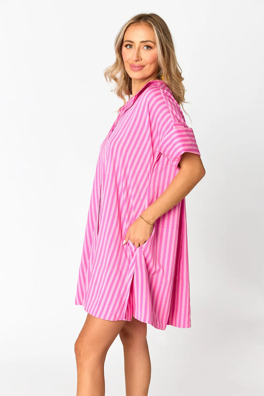 Stevie Shirt Dress - Bubble Gum sold by Buddy Love product image thumbnail 4