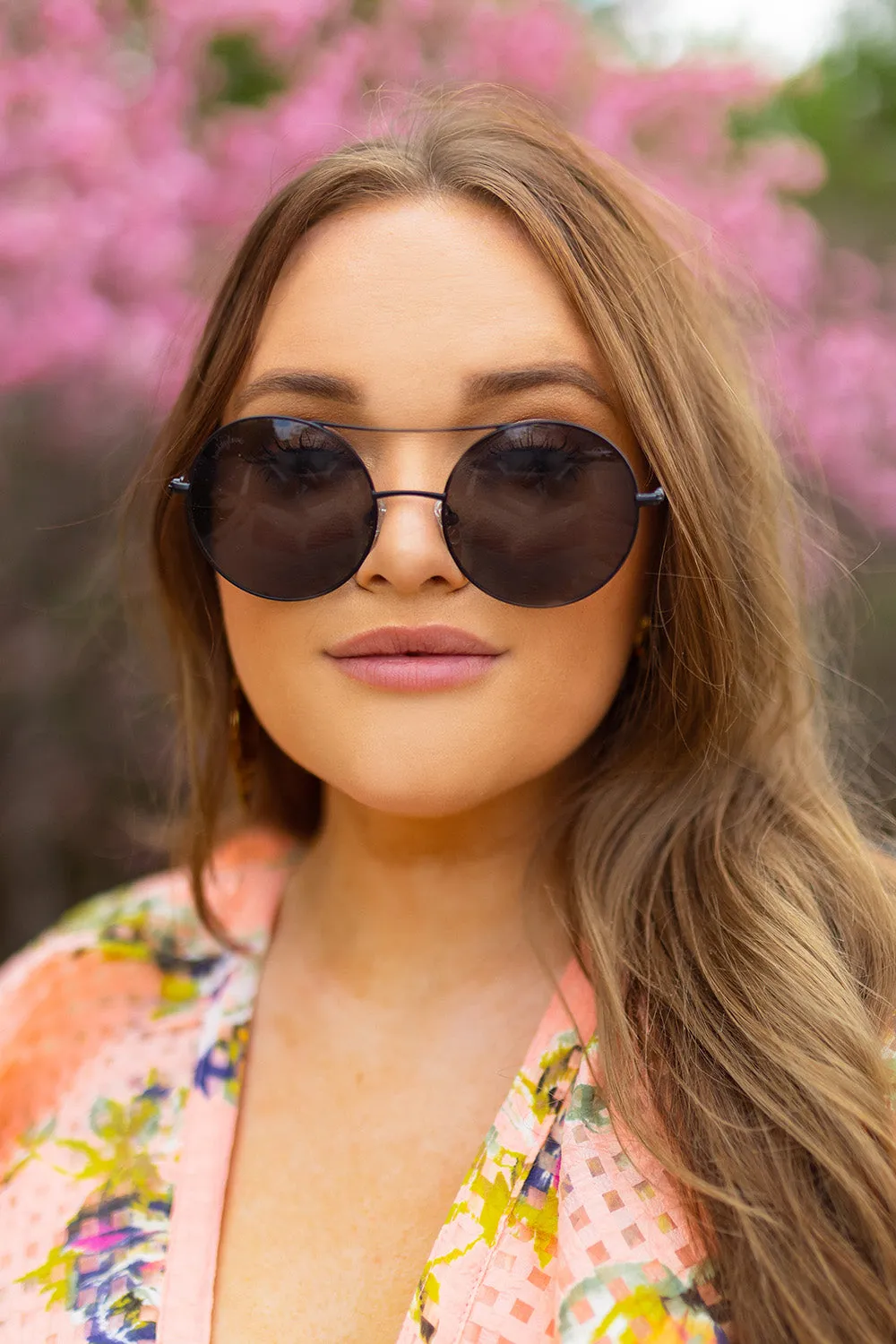 Capri Round Double Ridge Sunglasses - Black sold by Buddy Love product image thumbnail 3