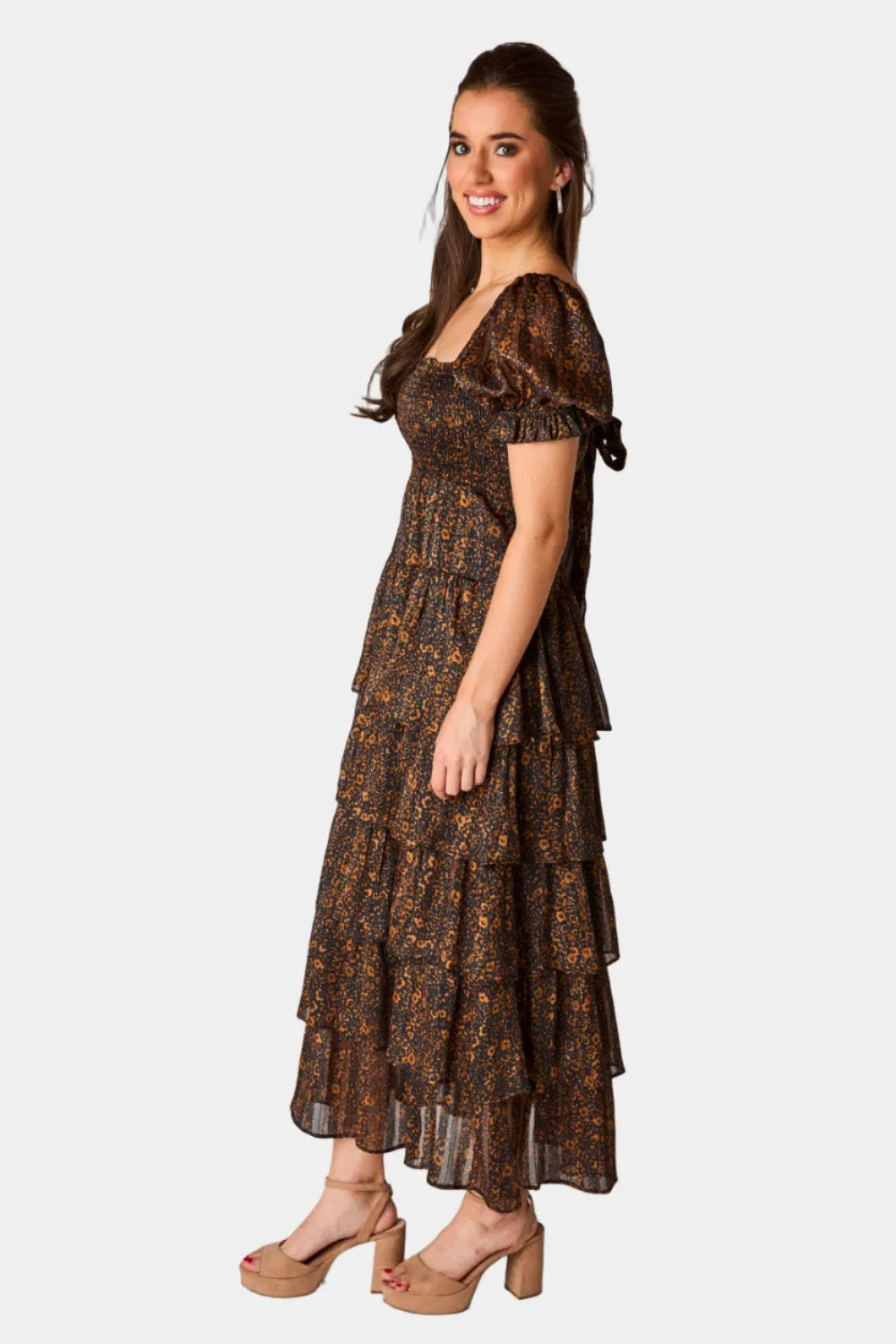 Marlee Short Sleeve Maxi Dress - Almond sold by Buddy Love product image thumbnail 3