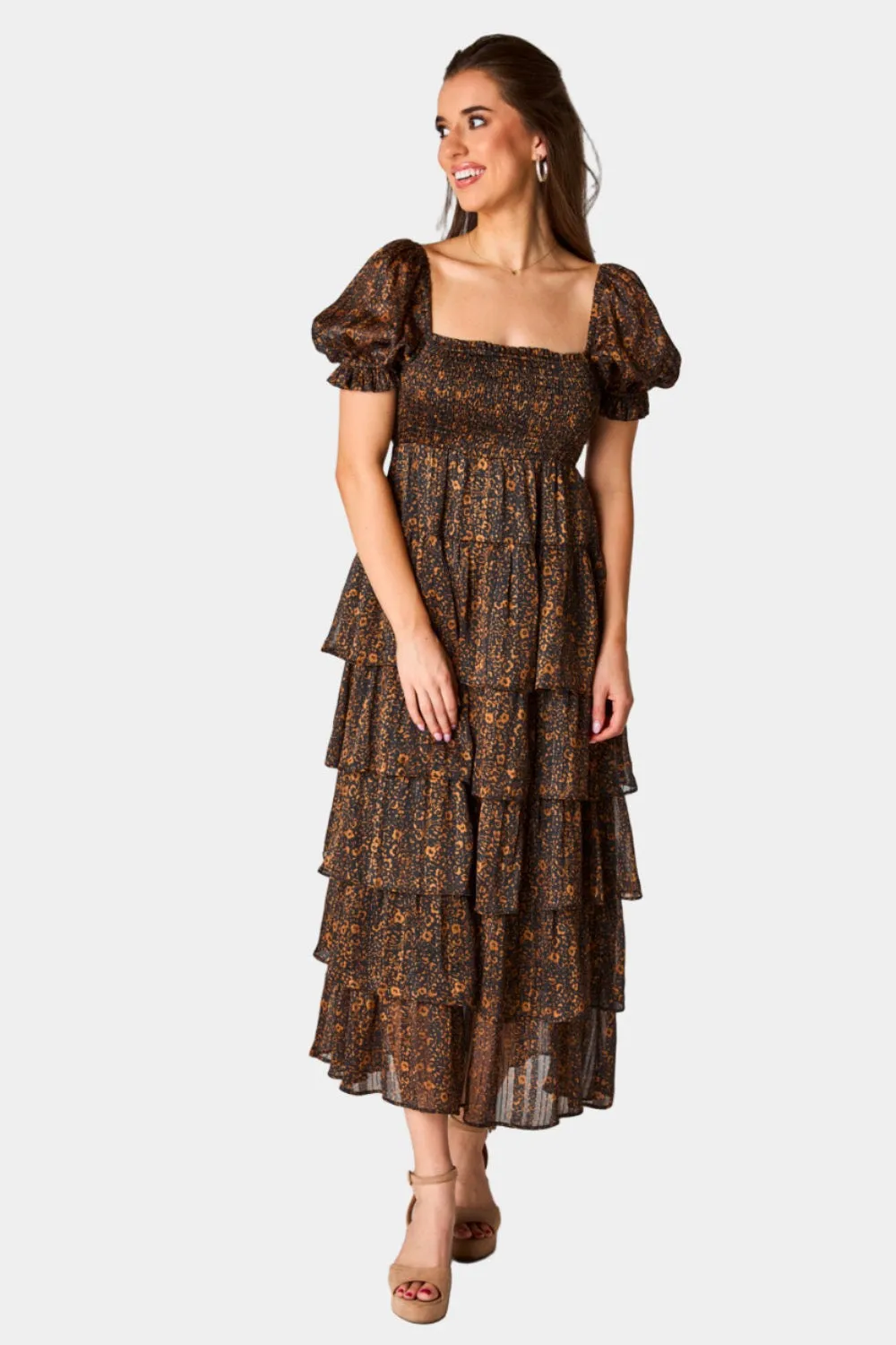 Marlee Short Sleeve Maxi Dress - Almond sold by Buddy Love