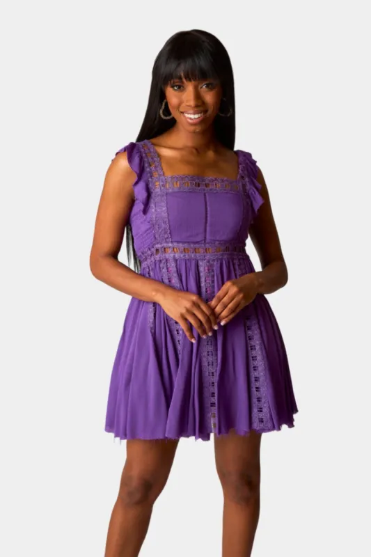 Adams Laced Mini Dress - Purple sold by Buddy Love
