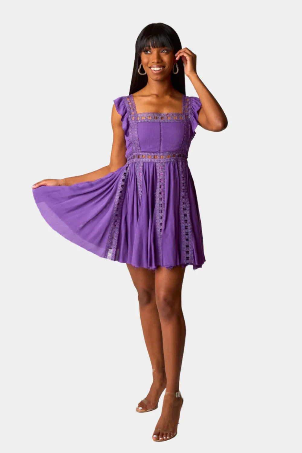 Adams Laced Mini Dress - Purple sold by Buddy Love product image thumbnail 3