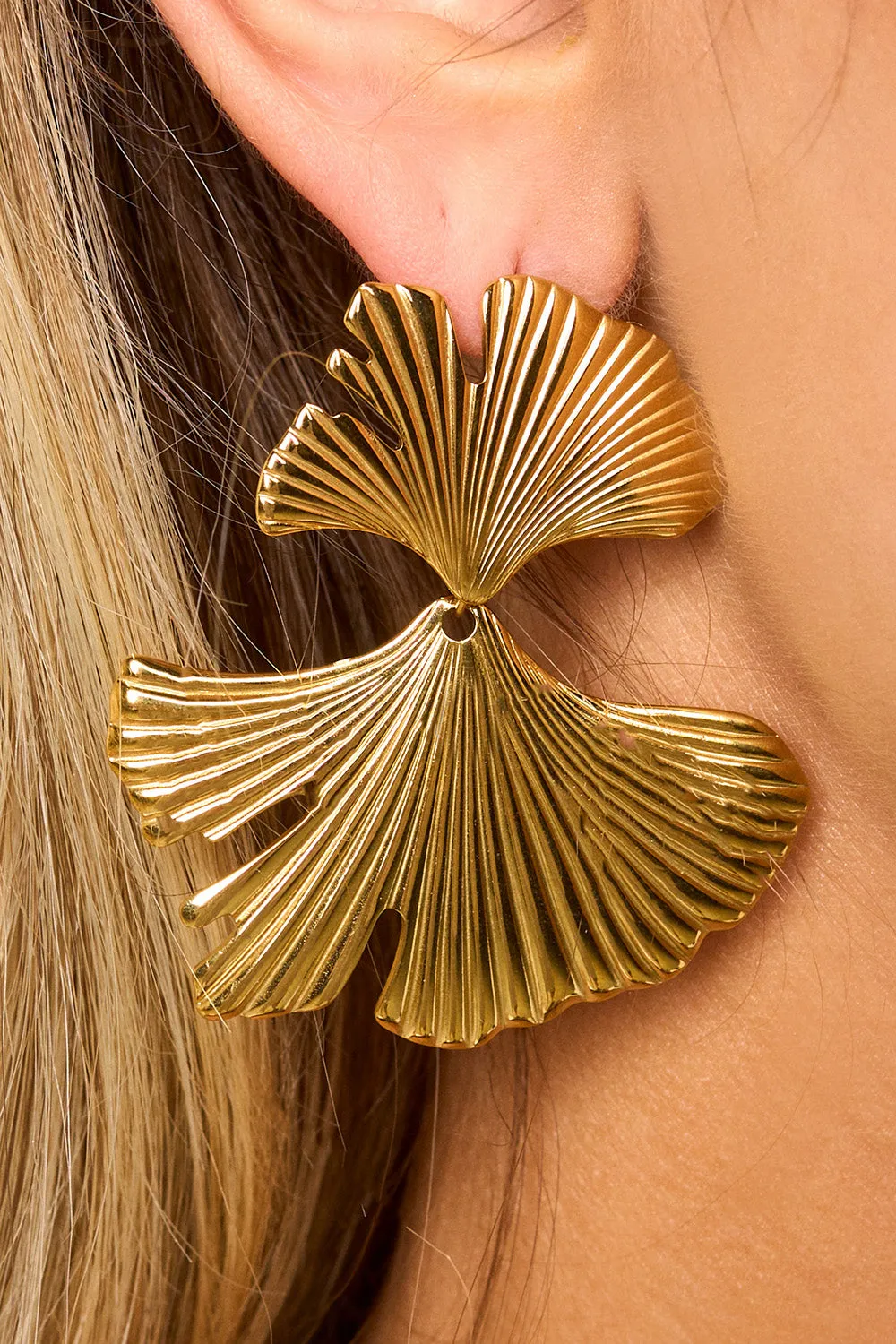 Ginkgo Biloba Design Stud Earrings sold by Buddy Love