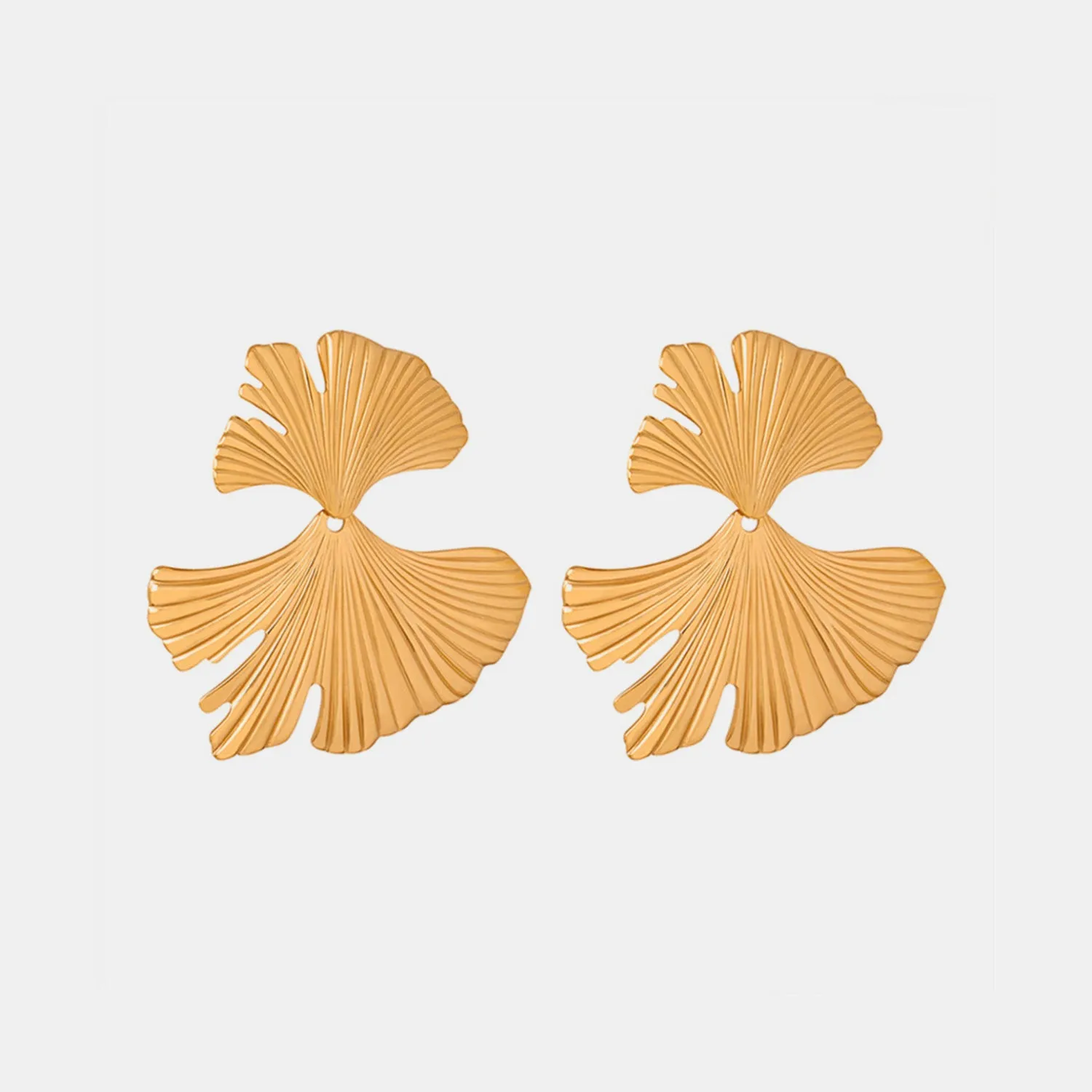 Ginkgo Biloba Design Stud Earrings sold by Buddy Love product image thumbnail 4
