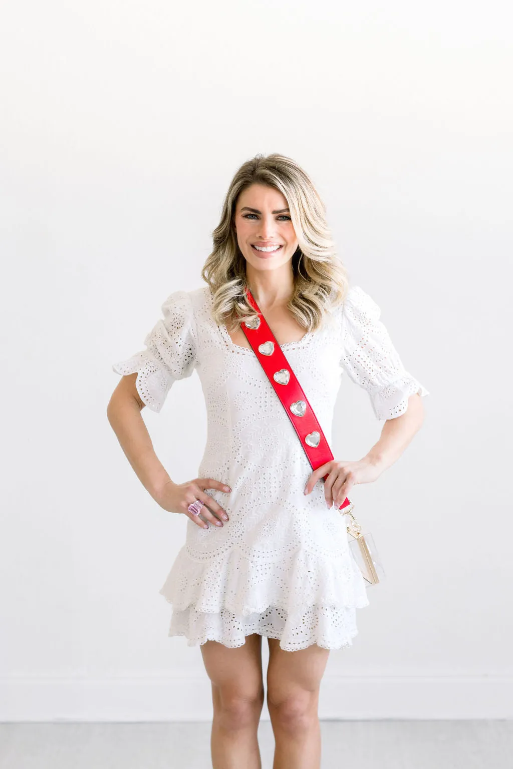 Crystal Heart Purse Straps - Red/Clear sold by Buddy Love product image thumbnail 3