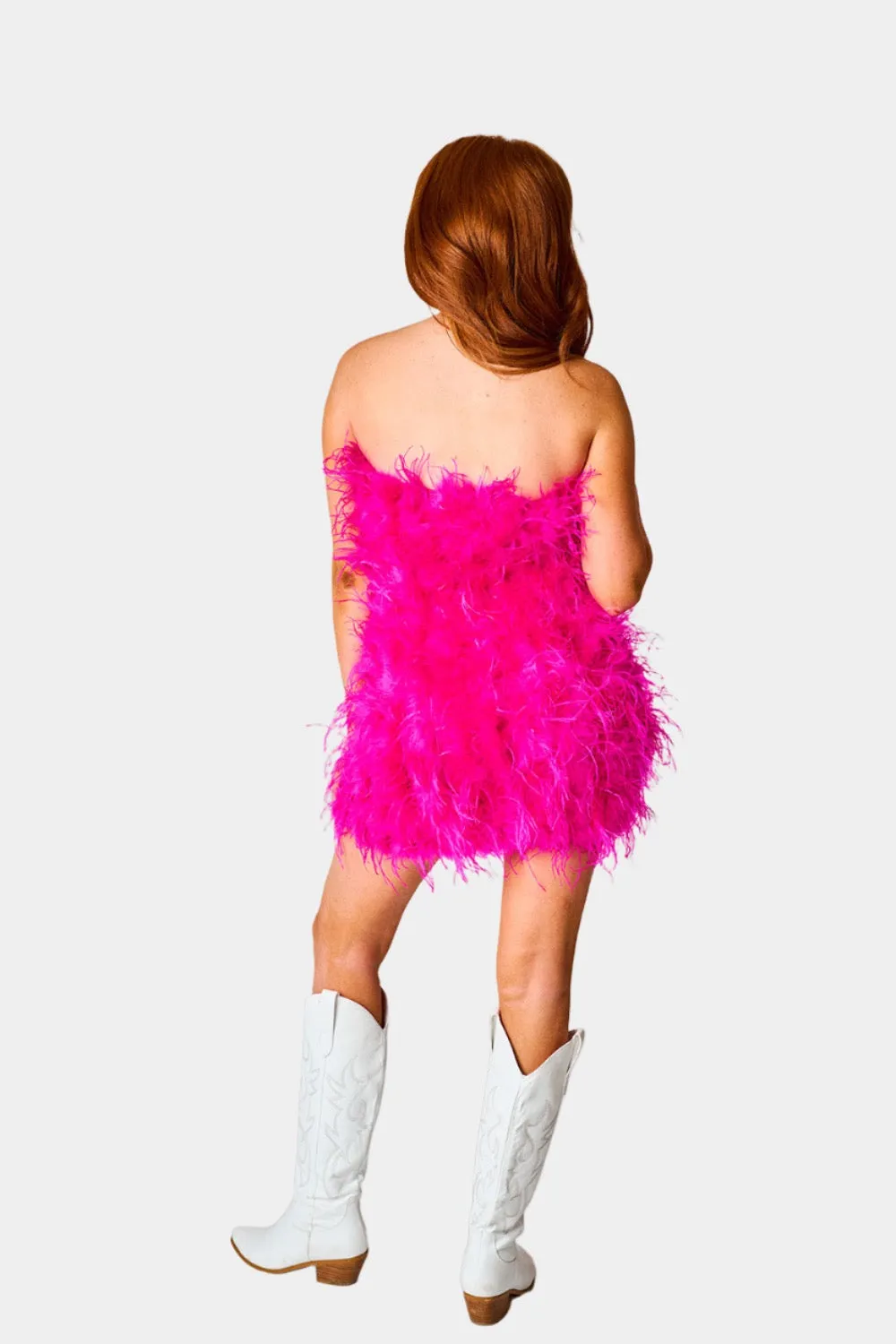 Celeste Feather Mini Dress - Hot Pink sold by Buddy Love product image thumbnail 4