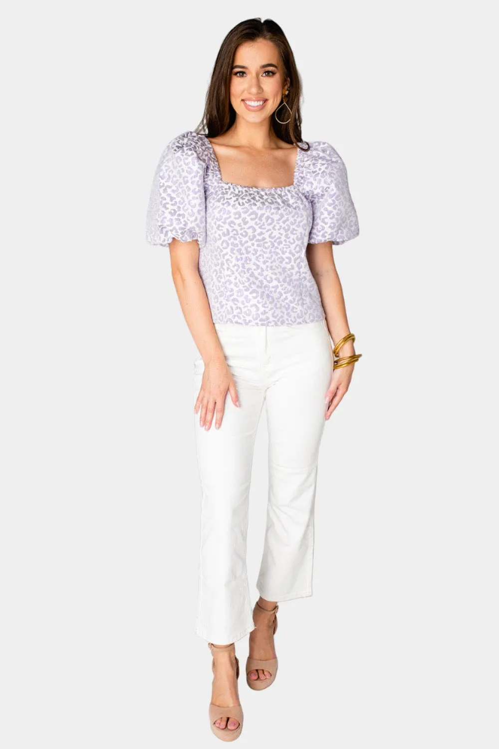 Billie Smocked Puff Sleeve Top - Lavender Field sold by Buddy Love product image thumbnail 3