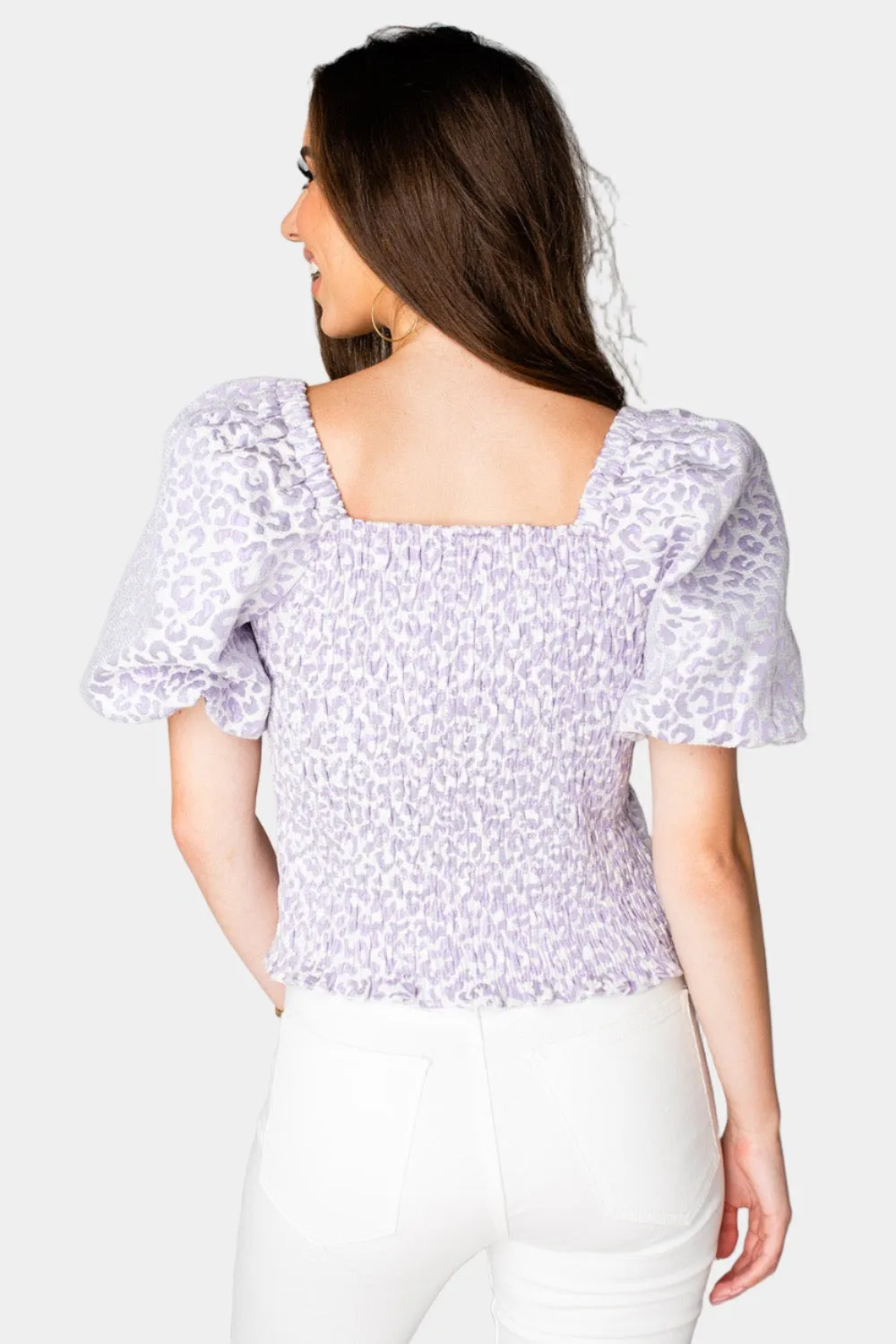 Billie Smocked Puff Sleeve Top - Lavender Field sold by Buddy Love product image thumbnail 5