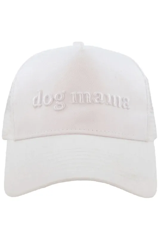 Dog Mama Embroidered Trucker Hat - White sold by Buddy Love