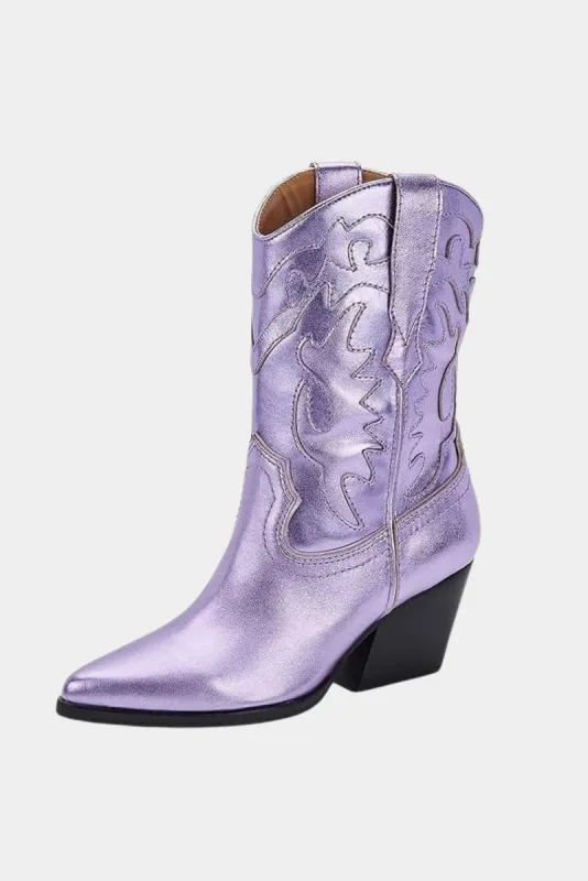 Landen Electric Leather Boots - Violet sold by Buddy Love