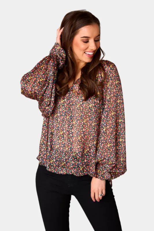 Mandy Long Sleeve Blouse - Color Burst sold by Buddy Love