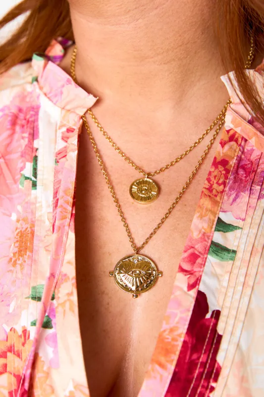 Gigi Double Coin Necklace - Gold sold by Buddy Love