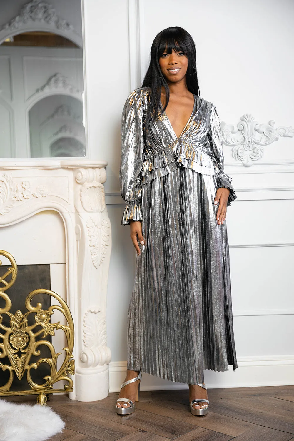 Evie Metallic Maxi Dress - Disco Ball sold by Buddy Love product image thumbnail 5
