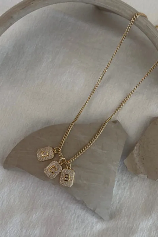 Personalized name Initials Necklace - Gold sold by Buddy Love
