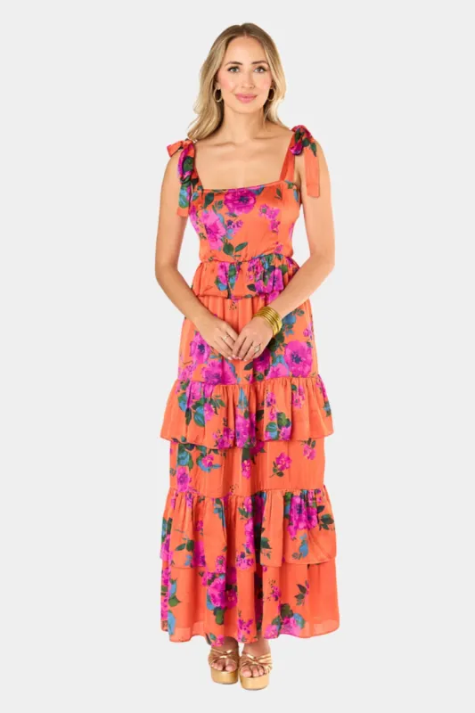 Edie Tie-Shoulder Maxi Dress - Tuscan Rose sold by Buddy Love