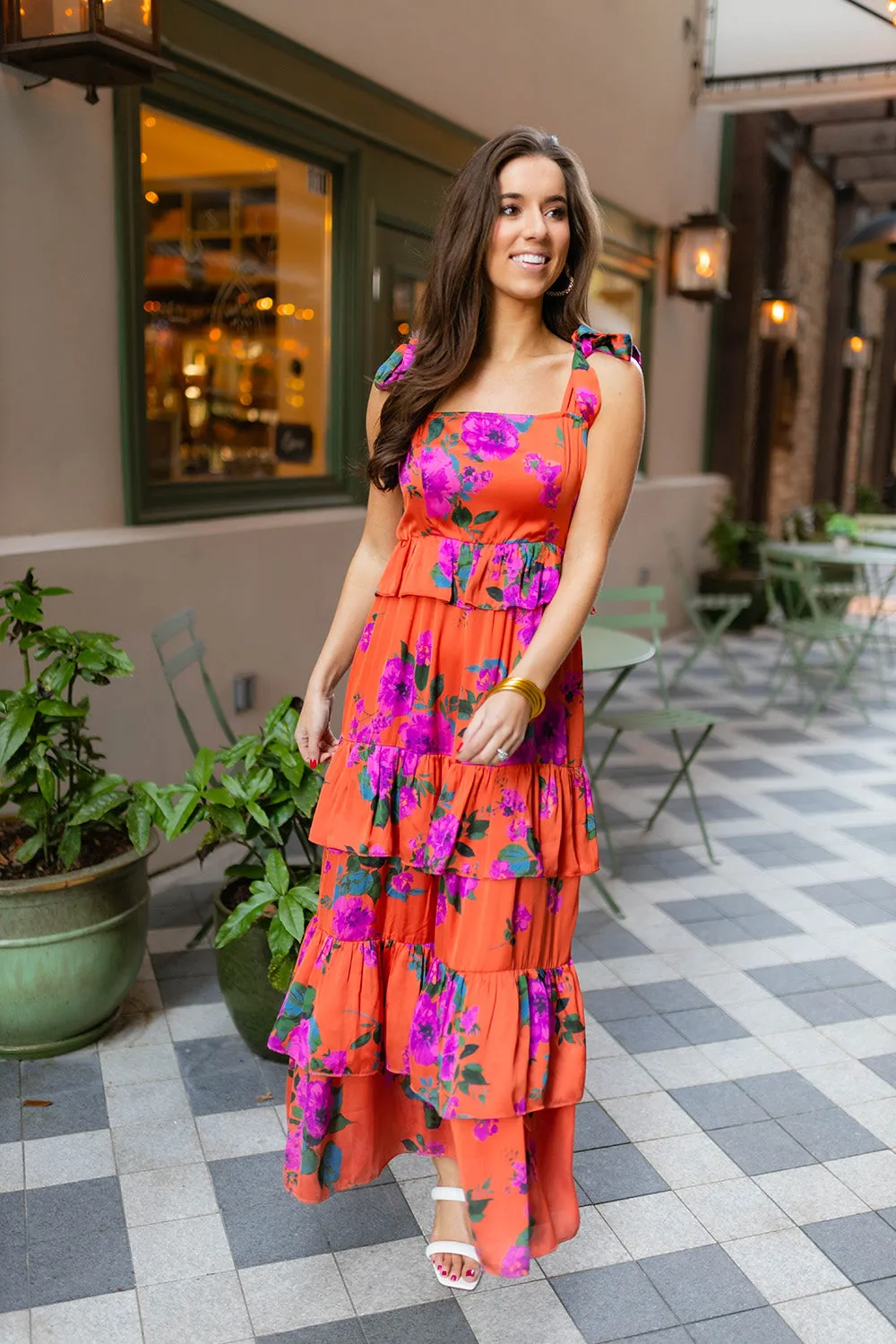 Edie Tie-Shoulder Maxi Dress - Tuscan Rose sold by Buddy Love product image thumbnail 5