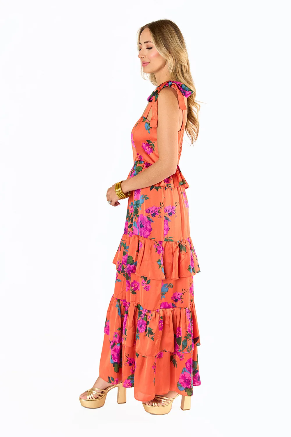 Edie Tie-Shoulder Maxi Dress - Tuscan Rose sold by Buddy Love product image thumbnail 3