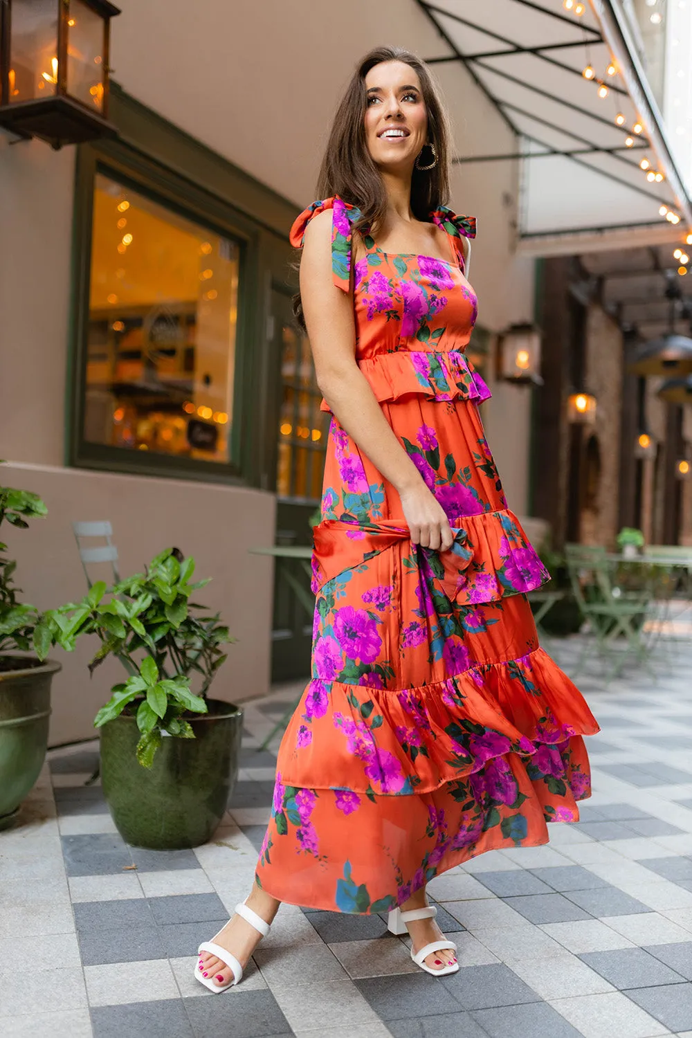 Edie Tie-Shoulder Maxi Dress - Tuscan Rose sold by Buddy Love product image thumbnail 2