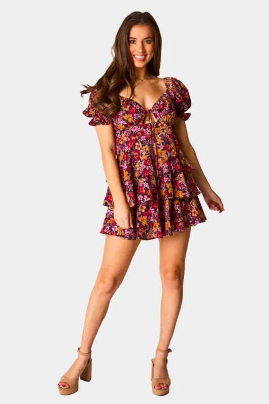 Tammy Ruffle Mini Dress - Forbidden sold by Buddy Love