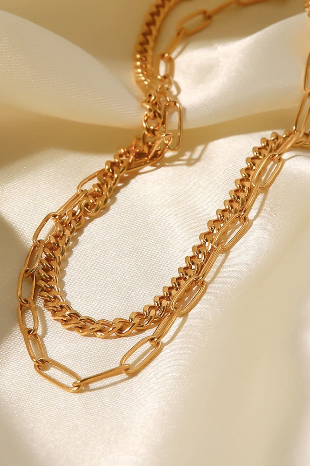 18K Gold Plated Layered Chain Necklace sold by Buddy Love product image thumbnail 4