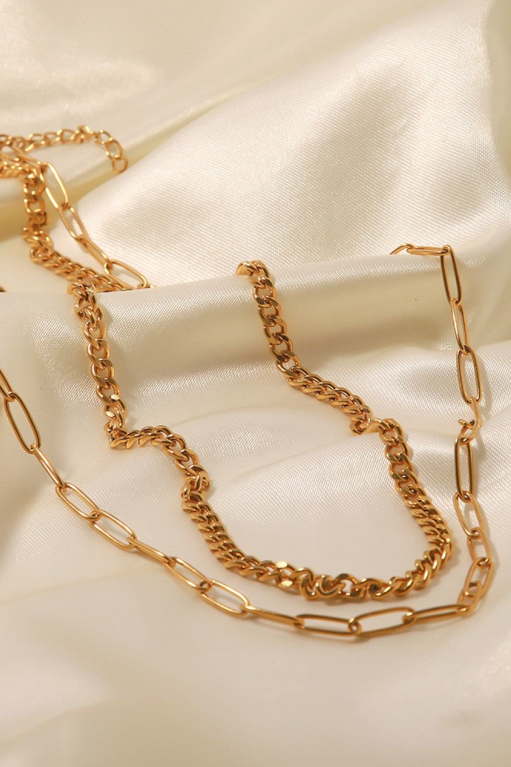 18K Gold Plated Layered Chain Necklace sold by Buddy Love product image thumbnail 5