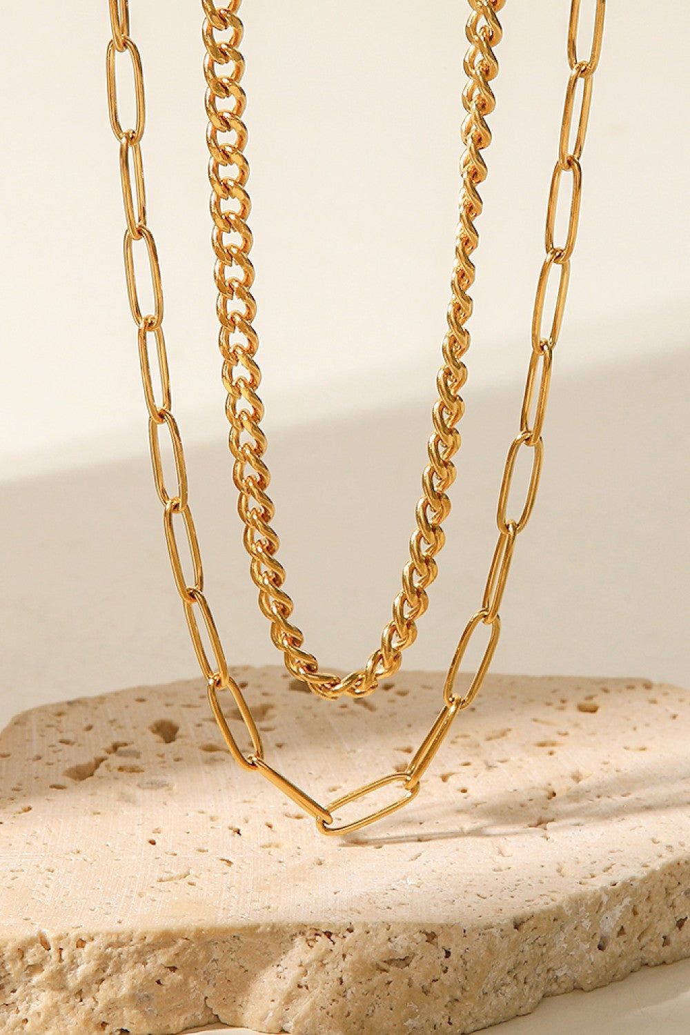 18K Gold Plated Layered Chain Necklace sold by Buddy Love product image thumbnail 2