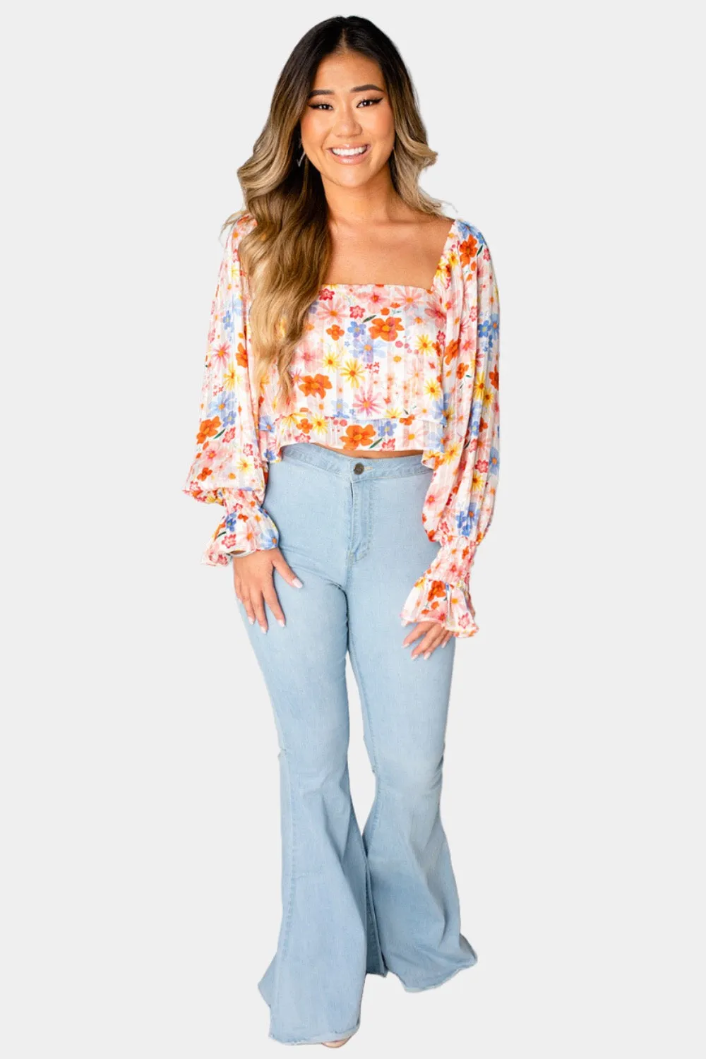 Flora Flowy Cropped Top - Wild Flower sold by Buddy Love product image thumbnail 3