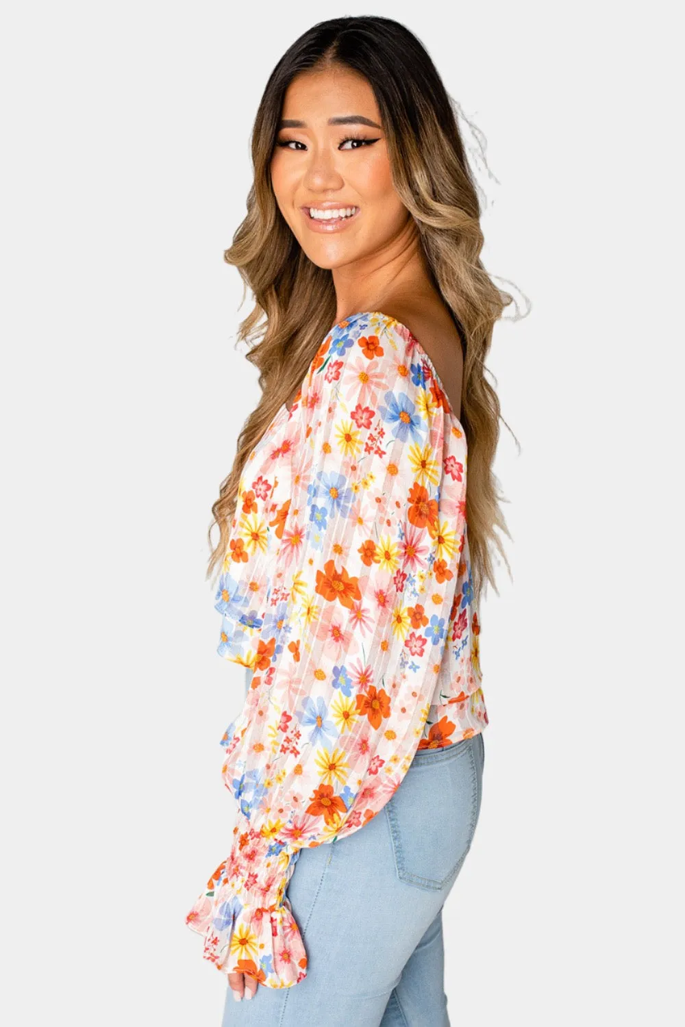 Flora Flowy Cropped Top - Wild Flower sold by Buddy Love product image thumbnail 4