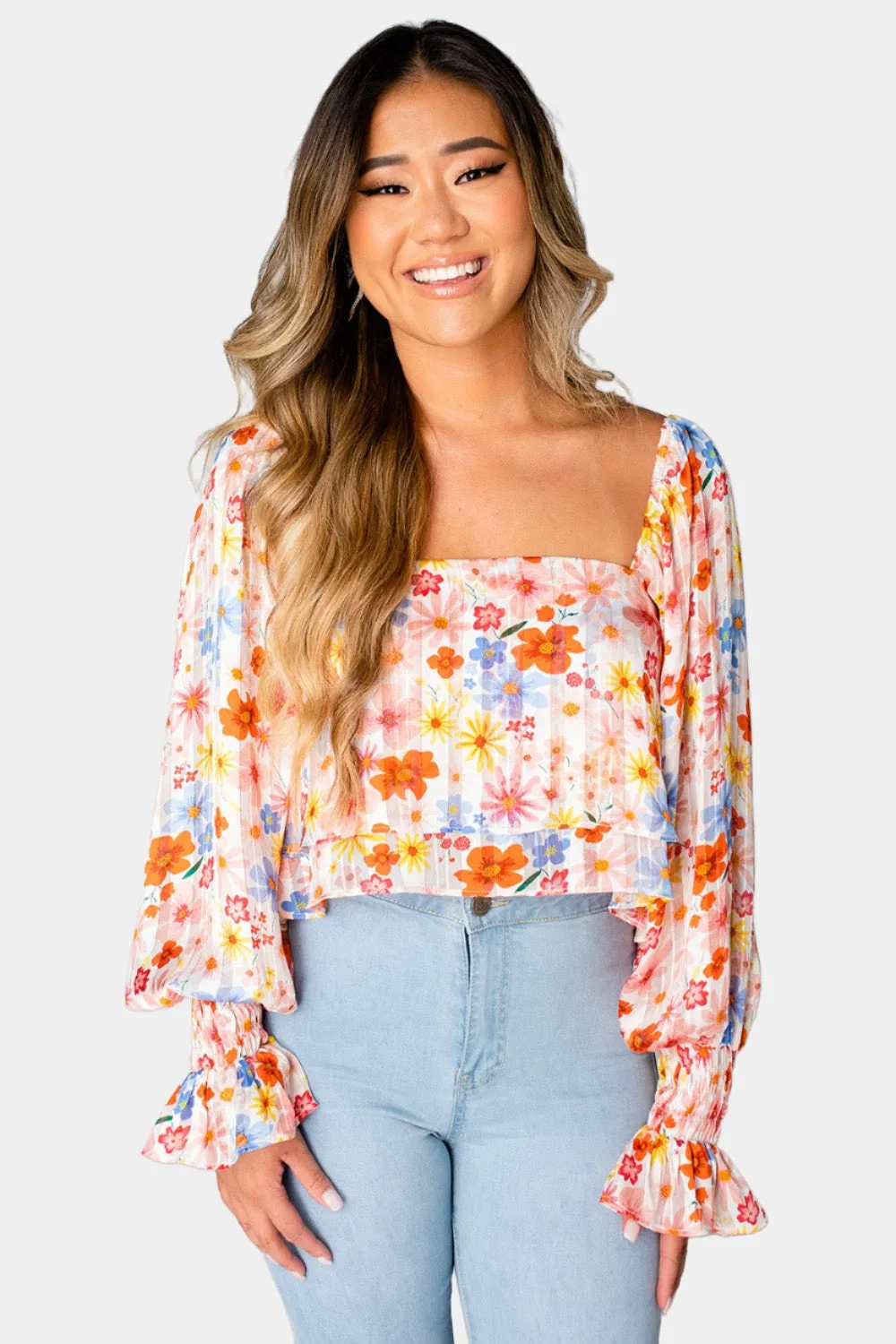 Flora Flowy Cropped Top - Wild Flower sold by Buddy Love