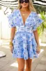 Jacey Tired Mini Dress - Blue Lagoon sold by Buddy Love