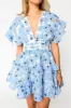 Jacey Tired Mini Dress - Blue Lagoon sold by Buddy Love