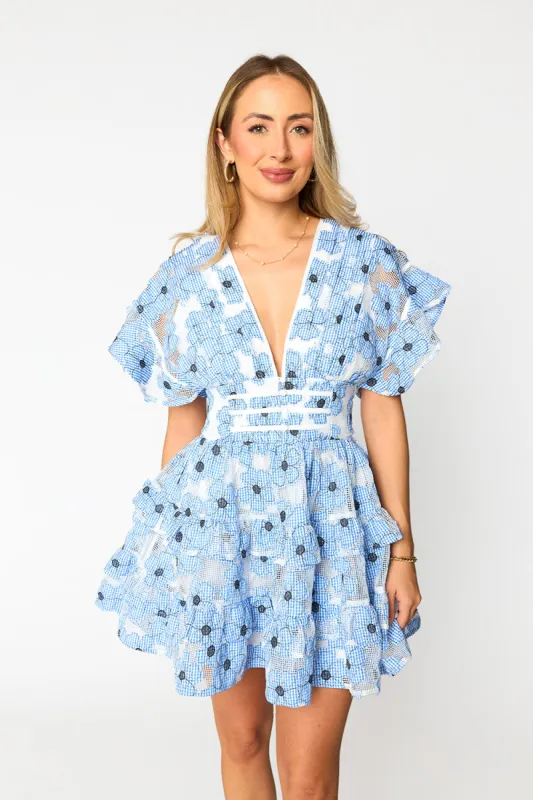 Jacey Tired Mini Dress - Blue Lagoon sold by Buddy Love