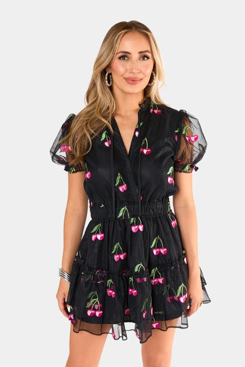 Clementine Elastic Waist Mini Dress - Wild Cherries sold by Buddy Love product image thumbnail 2