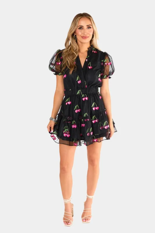 Clementine Elastic Waist Mini Dress - Wild Cherries sold by Buddy Love