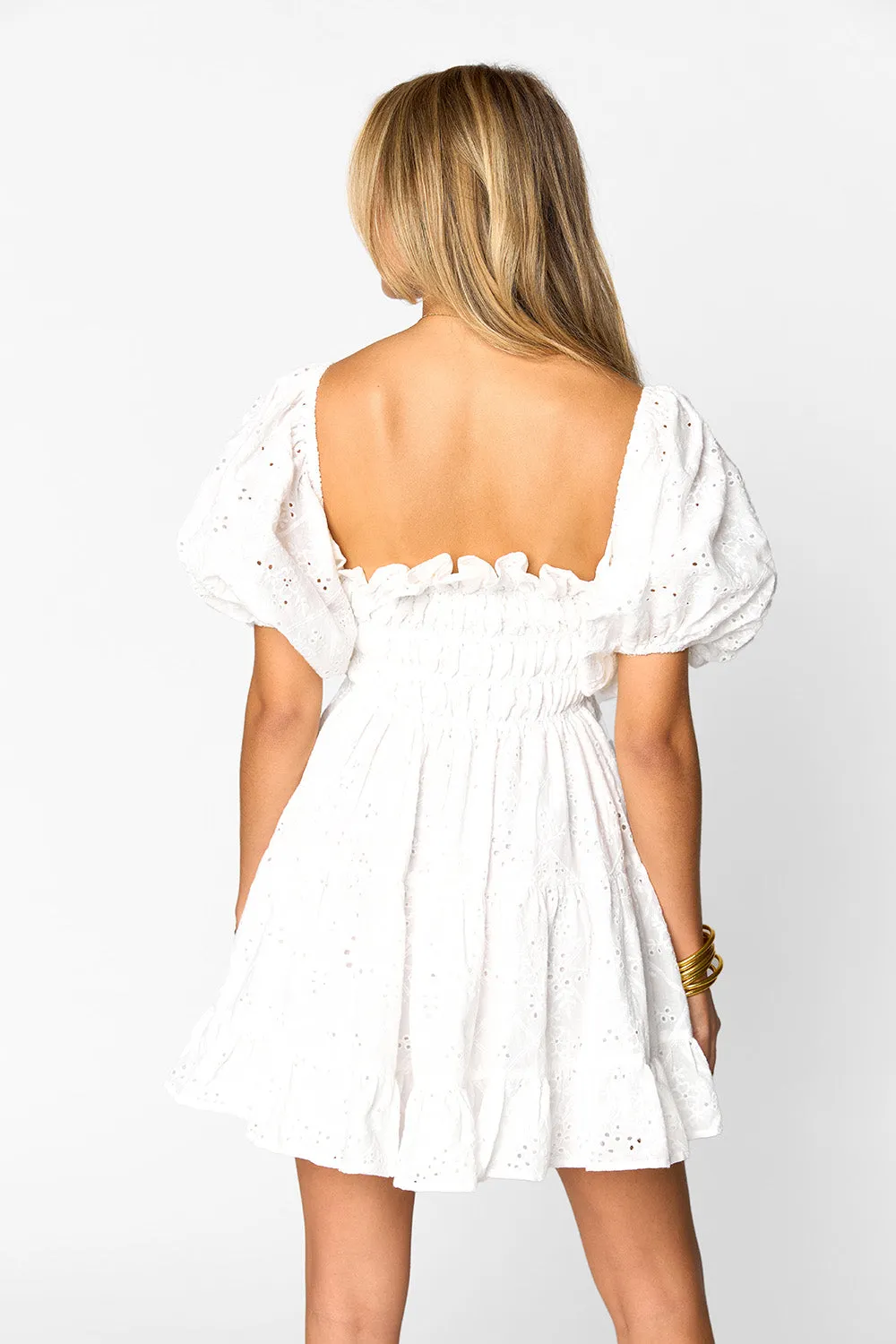 Spencer Puff Sleeve Mini Dress - White sold by Buddy Love product image thumbnail 3