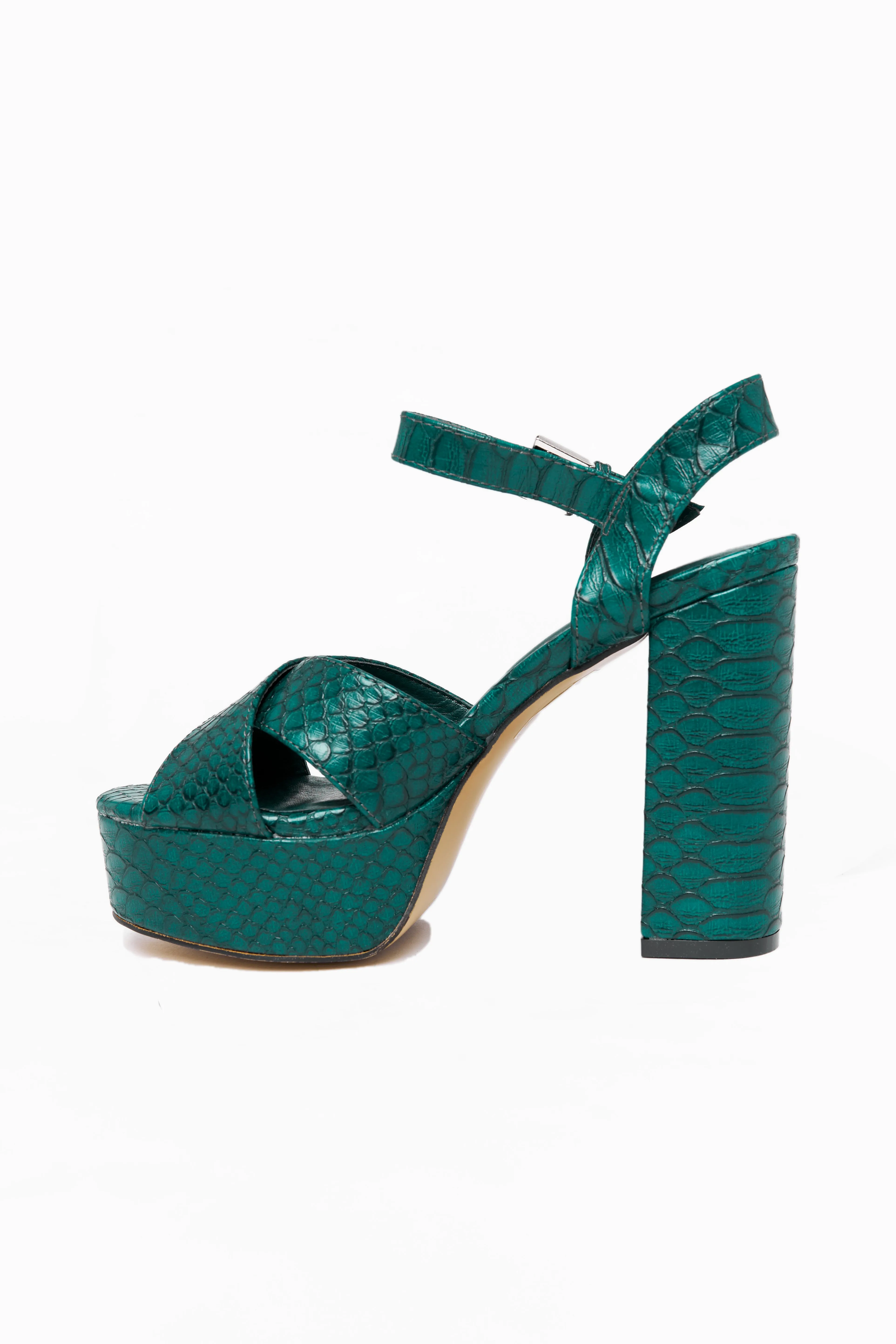 Eugenia Platform Heel - Green sold by Buddy Love