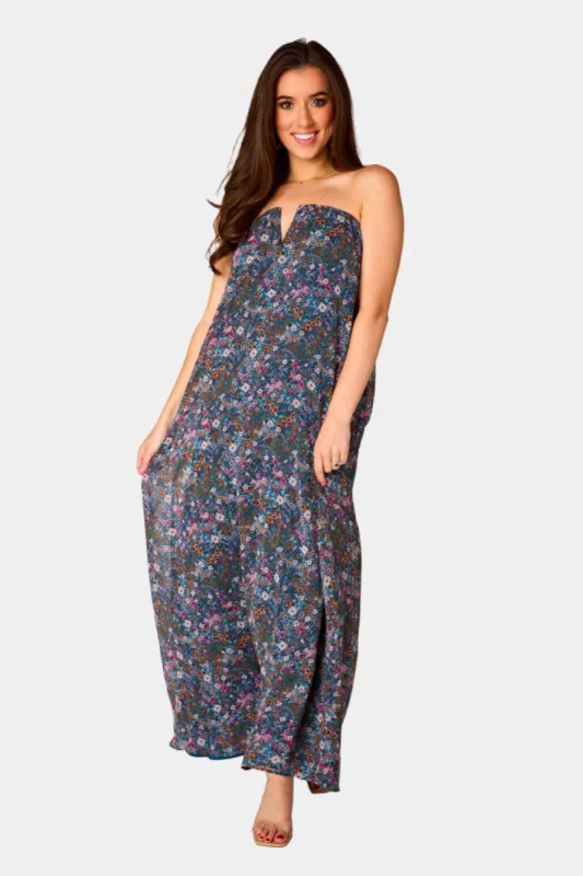 Luca Strapless Maxi Dress - Hollyhock sold by Buddy Love